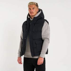 Gilet noir Capuche lourde avec rabat tempête et plusieurs poches pour une chaleur corporelle et un style ultimes - Product Image 2