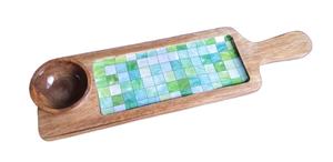 ถาดไม้มะม่วงเคลือบด้วยเรซิ่นพร้อมชามไม้ขนาดเล็กถาดเสิร์ฟทรงสี่เหลี่ยมผืนผ้าพิมพ์ลายดิจิทัลสำหรับสลัดผลไม้ทะเลทรายซอสอาหาร - Product Image 3