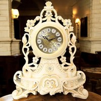 Horloge de table analogique de style européen vintage Kraft World, design classique moderne, mouvement mécanique, sonnerie horaire, fonctionne sur piles