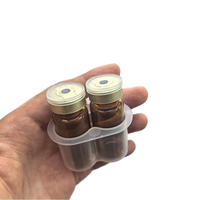 Boîtes en plastique PP transparentes étanches à 2 compartiments pour flacons de peptides cosmétiques de 10 ml, support pour 2 flacons de 10 ml, vente en gros