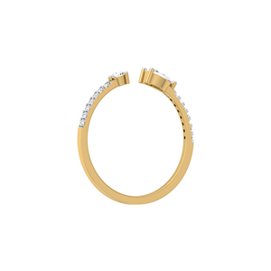 แหวนเพชรสำหรับเด็กผู้หญิงแหวนเปิดสำหรับปลูกแบบมีง่ามตัดกลมและลูกแพร์ - Product Image 2