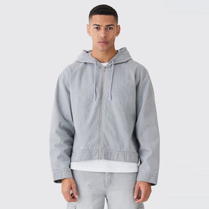 Sudaderas con Capucha Extra Grandes para Hombre de la Mejor Calidad, Estilo Vintage, Lavado Ácido, Estilo Hip Hop, de Mezclilla - Product Image 5