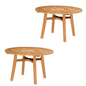 Table basse ronde écologique de 120 cm en bois de teck Design moderne pour la maison et l'extérieur pour les hôtels et villas - Product Image 4