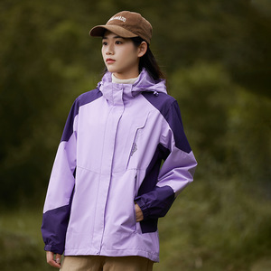 Veste de sport unisexe printemps-automne pour couple, avec capuche amovible, blocs de couleur, respirante, coupe-vent, imperméable, softshell - Product Image 4