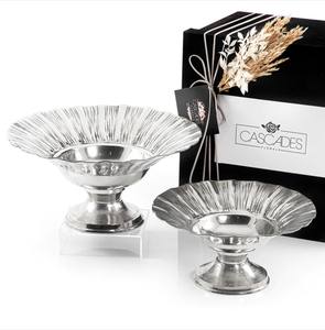 Bol en métal argenté fabriqué à la main Pièce maîtresse de luxe élégante Accent de table parfait pour la décoration de salle à manger ou de salon - Product Image 4