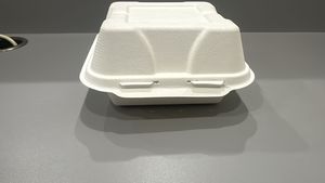 Boîte à lunch jetable à fermeture sécurisée 13 6 à clapet conçue pour prévenir les déversements et maintenir la fraîcheur Supports d'emballage vert - Product Image 5