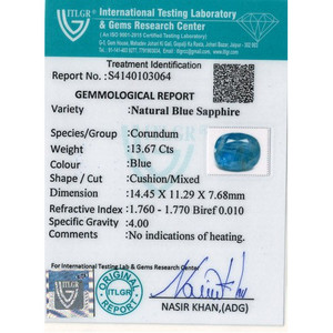 Zafiro Azul de 13.67 Quilates, Gema Natural Facetada, Color Azul Real Calibrado, 10 mm de Ancho, Certificado IGI, Pulido con Calor - Product Image 4