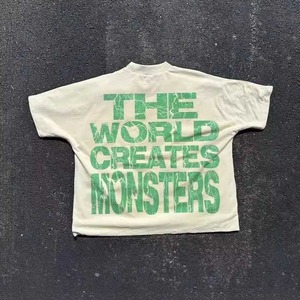 T-shirt col rond surdimensionné personnalisé pour hommes imprimé DTG imprimé Boxy court graphique 100% coton à manches courtes Streetwear - Product Image 6