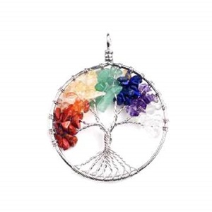 Pendentif arbre de vie naturel à sept chakras de meilleure qualité, vente en gros de bijoux à vendre - Product Image 4
