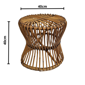 Tabouret en rotin artisanal écologique de style vintage du Vietnam Design d'arche distinctif pour le style de la maison hôtel salon appartement - Product Image 3