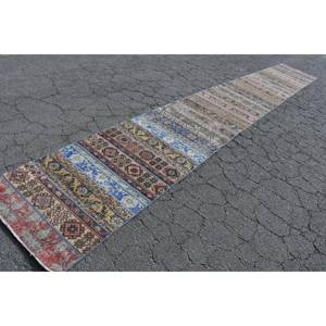 Vintage 28x20.3ft Bohemio Turco Alfombra Azul Marrón Clásico Área Grande Rectángulo Patchwork Diseño Lana Látex Ecológico Medio - Product Image 2
