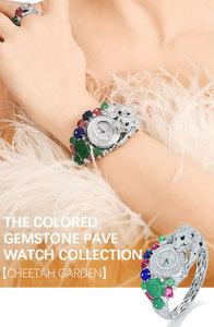 Orologio al Quarzo da Donna in Argento S925 con Movimento Svizzero, Placcato in Oro 18K, Design Lussuoso a Forma di <span class=keywords><strong>Pantera</strong></span>, Bracciale con Zirconi 5A - Product Image 2