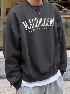 สเวตเชิ้ตขนแกะสำหรับผู้ชายเสื้อกันหนาวผ้าฝ้าย100% ใส่สบายพิมพ์ลายกำหนดเองโลโก้ได้ - Product Image 2