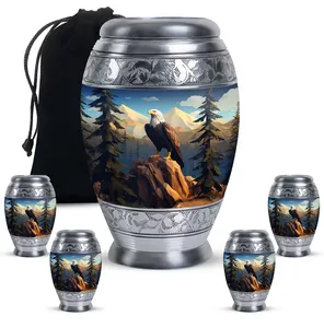 Urna Funeraria Estilo Americano con Diseño de Águila en Montaña para las Cenizas de Papá, 10.5 Pulgadas, Acabado Brillante - Product Image 3