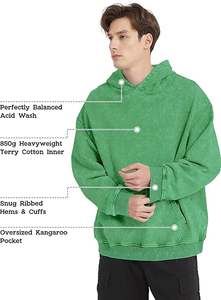 Custom Bulk Acid Wash Hoodie for Men Oversized Vintage Streetwear Pullover Fashion Hoodies Factory Wholesale <b>Maker</b> - Product Image 5