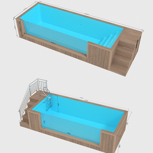 Cubierta de piscina de acrílico transparente multifuncional de alta calidad Piscina al aire libre 6m 10M Diseño de azulejo de porcelana prefabricado Venta - Product Image 3