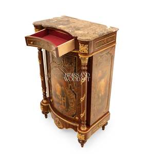 ตู้เก็บรองเท้าสไตล์ฝรั่งเศสสุดหรู พร้อมงานศิลปะภาพวาดทิวทัศน์ลายดอกไม้แบบฝังมุกและตกแต่งด้วยทองเหลือง สำหรับพระราชวัง - Product Image 5