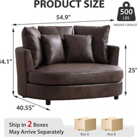 Muebles de Sala de Estar de Lujo, Nuevo Diseño Nórdico Moderno, Sofá Cama Ovalado Grande de PU
