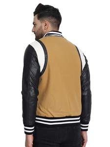 Veste en cuir de style universitaire pour homme de haute qualité, personnalisée et élégante, avec col montant et caractéristiques imperméables - Product Image 6