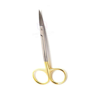 Tijeras de goma de hoja curva de medio oro universal-Tijeras quirúrgicas dentales manuales alemanas de acero inoxidable - Product Image 4