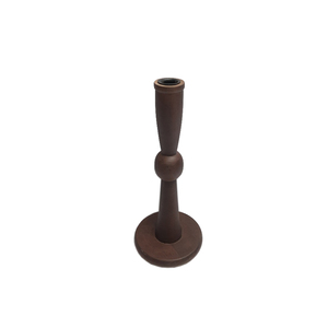 Bougeoir conique en bois antique marron fini pour la maison mariage noël éclairage de table décor fait à la main en vrac - Product Image 1