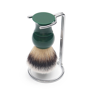 Juego de brochas de afeitar sintéticas clásicas para hombres con soporte de acero inoxidable para depilación - Product Image 1