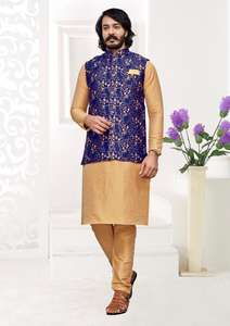 Maruti-Ensemble Kurta Payjama en soie pour hommes, veste Modi pour mariage, vêtements indiens et pakistanais, vente en gros prêts à l'exportation - Product Image 6