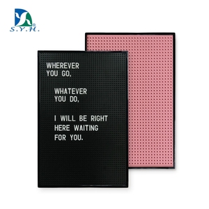 Black <b>Plastic</b> Square Portable Peg <b>Letter</b> Board with Aluminum Frame Wall-Mounted and Eco-Friendly for Store Use - Product Image 1
