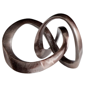 Sculpture en aluminium poli argenté, accessoires modernes, objet, sculpture, décor de table, objet décoratif en métal pour salon - Product Image 5