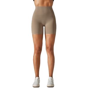 Short de course d'été taille haute pour femme Logo personnalisé Biker Spandex Short d'entraînement de gymnastique avec décoration de bouton Papal vérifié - Product Image 1