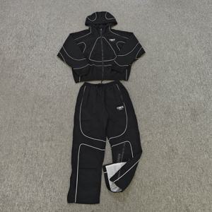 Survêtement imperméable avec logo personnalisé, réfléchissant 3M, pour hommes, fabricant OEM, designer, nylon, fermeture éclair, coupe-vent - Product Image 2