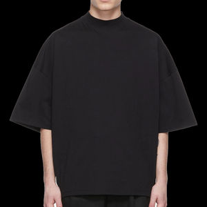 เสื้อยืดลำลองผู้ชาย ผลิตในปากีสถาน ผ้าฝ้าย 100% คุณภาพสูง ระบายอากาศได้ดี ดีไซน์ไหล่ตก ทรงหลวม สีพื้น - Product Image 4