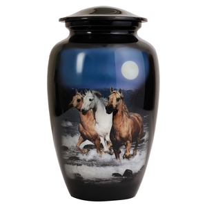 Urne en ALUMINIUM pour chevaux de course de nuit, pour cendres humaines fabricant DIRECT adulte grande urne pouvant contenir 200 pouces cubes - Product Image 1