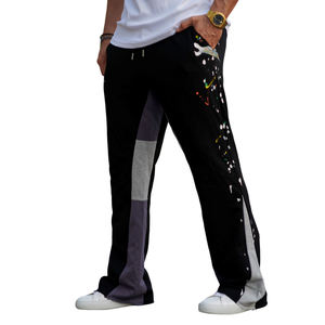 Splatter Stained Stacked Loose Baggy <b>Mens</b> Pants | Flare Sweat Pants <b>Men</b> - Product Image 1