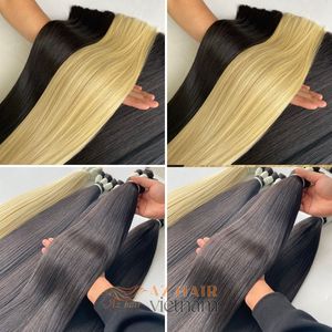 100% Extensions de cheveux vierges crus droits naturels purs Super Double dessiné pleine longueur du Vietnam-vendeur en gros - Product Image 5