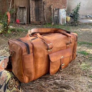 Handmade Large Genuine <b>Leather</b> Travel <b>Bag</b> Personalized <b>Mens</b> <b>Weekender</b> Overnight <b>Bag</b>-Expandable Vintage Style Brown Black Tan - Product Image 5