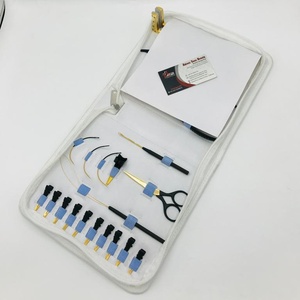 Kit d'outils d'extension de cheveux professionnel or noir Micro-lien pinces Clips ciseaux boucle bande pince acier inoxydable de haute qualité - Product Image 6