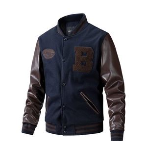 Varsity Chaquetas Letterman Chaquetas Turn Down Hombro Béisbol Universidad Chaqueta Pakistán Fabricación Precio Con Cuero Genuino - Product Image 2