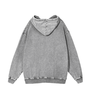 Sudadera con capucha de algodón 100% para hombre, con cremallera de un cuarto, forro polar, lavado ácido, estampado personalizado, transpirable, de secado rápido, estilo urbano, para invierno - Product Image 2
