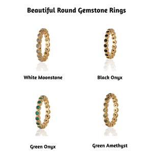 Designer moonstone gemstone <b>ring</b> handmade faceted cut round shape gemstone <b>ring</b> gold plated designer edges gemstone <b>ring</b> - Product Image 2