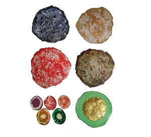 Couverts en résine et en bois émaillés de luxe de style moderne, tapis pour tasses à thé, tampons de toutes tailles ciblés pour la vaisselle domestique en verre - Product Image 2