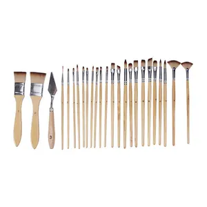 Paul Cezanne New 25Pcs Nghệ Sĩ Sơn Bàn Chải Thiết Lập Với Màu Đen Túi Vải Chất Lượng Cao Nylon Màu Nước Sơn Dầu Nghệ Sĩ Bàn Chải Thiết Lập