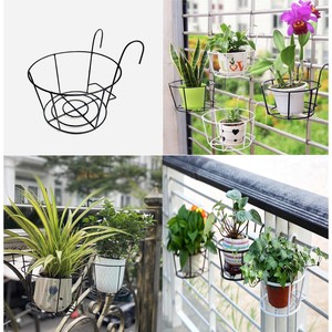 Support de pot de fleur suspendu jardinière en fer de balcon rond pour fournisseur en gros pour plante/magasin de fleurs/balcon - Product Image 5