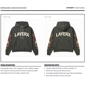 Sudadera con Capucha Gruesa de Invierno para Mujer, 500 g/m², Algodón Ecológico, Estampado Puff, Gráfico con Pedrería, Top Corto, Sudadera, Venta al por Mayor, Personalizada, al por Mayor - Product Image 6