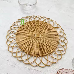 Tendance chaude Beige Boho Rotin Rond Écologique 10mm Épais Napperon pour La Décoration De Table De Mariage Vietnam En Gros - Product Image 2
