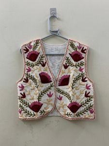 Chaleco de Algodón Bordado con Flores, Estilo Bohemio Hecho a Mano, Ropa de Primavera para Mujer, Talla Adulta, Corte Regular - Product Image 1