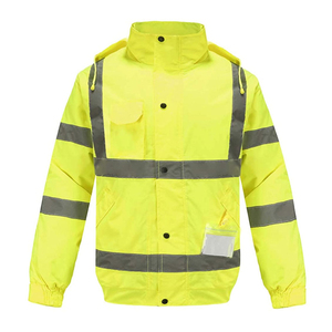 Chaqueta de Seguridad Unisex Personalizada de Algodón Reflectante de Alta Visibilidad y Retardante de Llama y Chaleco de Seguridad Nocturno para Invierno - Product Image 1