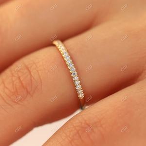 Clásico Vintage Full Pave Moissanite Eternity Wedding Band CDJ hecho a mano chapado en oro amarillo con certificado GRA - Product Image 2