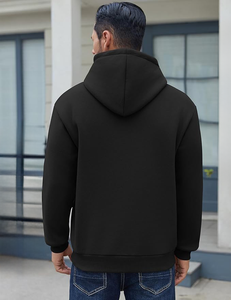 Sweat à capuche en coton brossé de haute qualité pour hommes 420g Automne et hiver Chemise de sport surdimensionnée avec capuche ample Motif solide - Product Image 3