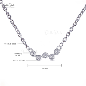 ชุดสร้อยคอเพชรธรรมชาติขนาด14K ทองคำขาว1.9มม. สร้อยคอเพชรกลมสำหรับงานแต่งงานผู้ผลิตและผู้จัดจำหน่าย - Product Image 3